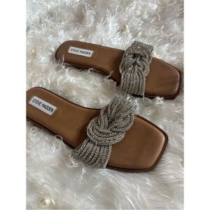 Steve Madden Brown and Silver Rope Sandals